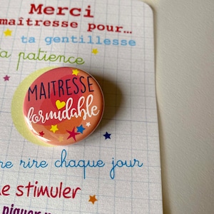 Carte badge Maitresse formidable