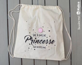 Sac à dos fille, badge personnalisé ,  La + jolie