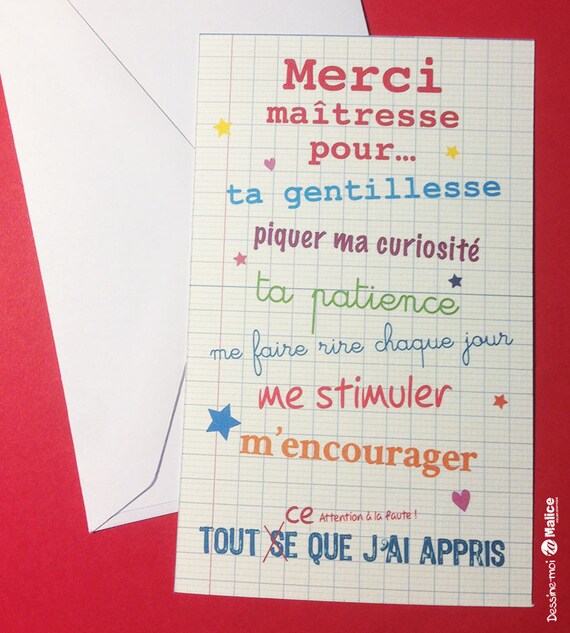 lettre pour sa maitresse