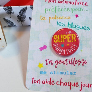 Carte Badge animatrice , badge animatrice , carte merci