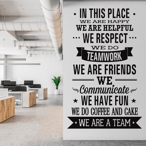 IN THIS PLACE - Wall Sticker, Office Wall Decal, Decor for Office, Motivation Lettering, Removable Vinyl Sticker, Office Wall Art