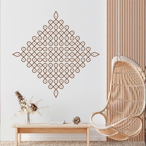 Kolam Wall Sticker, Wall Decal, Decor for Home, Studio, Patterns, Mandala, Removable Vinyl Sticker, Folk Indian Drawing, Wall Art 15