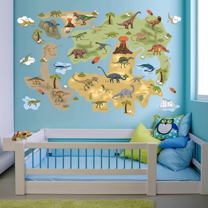 Dinosaurier Karte, Wandtattoo, Dinosaurier Name, Kinder Karte, Wandtattoo, Wandkunst, Dekor