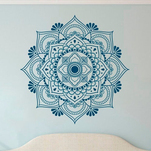 Mandala Wall Decal Flower Namaste Vinyl Sticker Art Decor Etsy