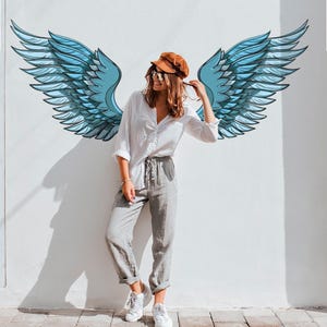 Angel Wings Wall Decal - Drawn Wings Wall Art for Photoshoots - Decor - Elegant Wall Tattoo