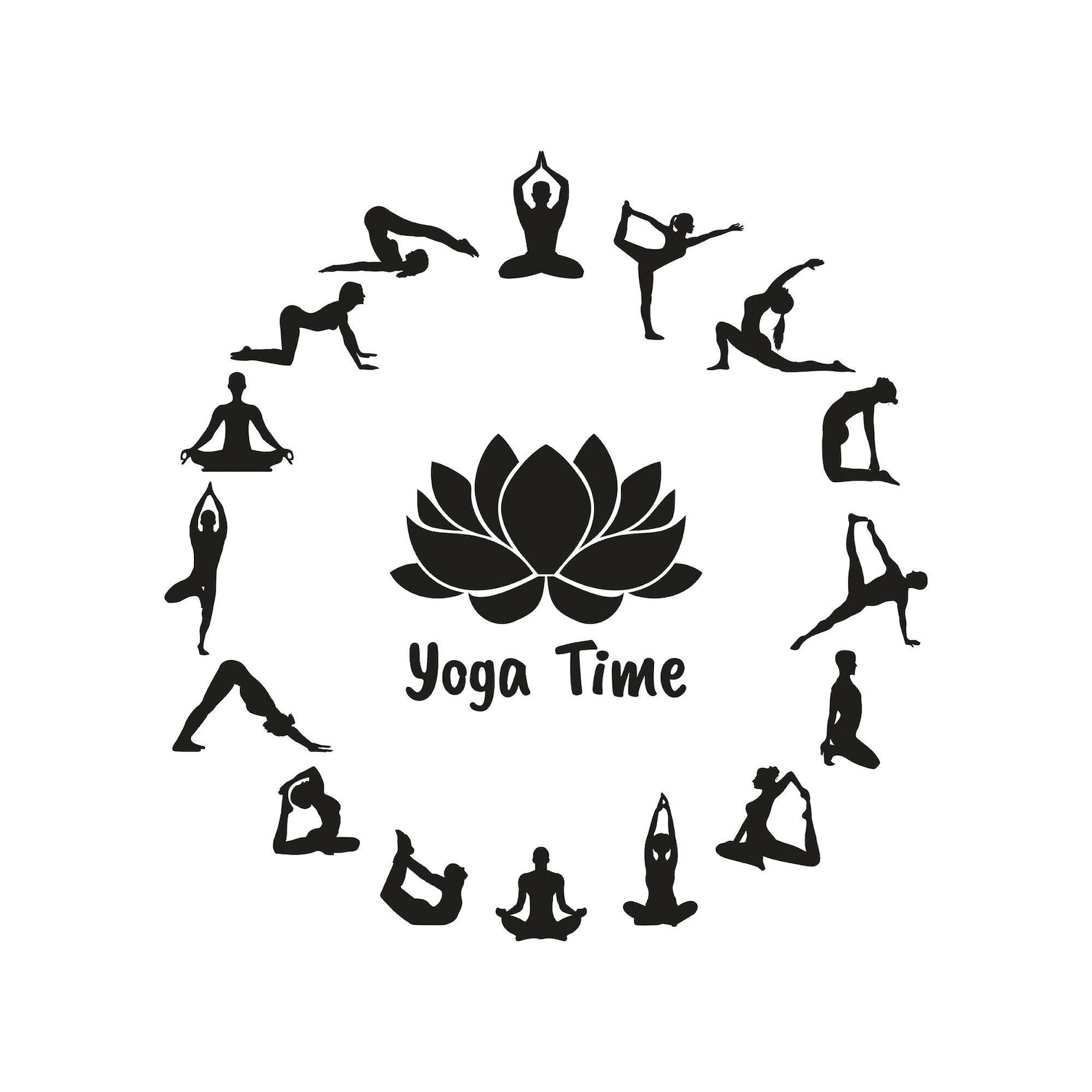 Asana Wall Decal - Boho Wall Tattoo for Meditation - Yoga Sticker Zen ...