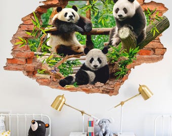 Panda Wall Decal - Nature-Inspired Animal Wall Art - Cute Bear Decor