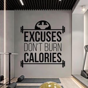 Fitness Wall Decal - Motivational Gym Wall Sticker for Energy - Workout Decor - 01