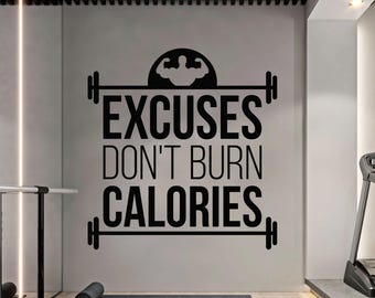 Calcomanía de pared para fitness - Adhesivo motivacional para gimnasio y energía - Decoración para entrenar - 01