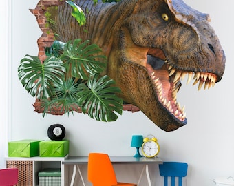 Dinosaur 3D Wall Decal - Tyrannosaurus Wall Art for Kids Room Decor
