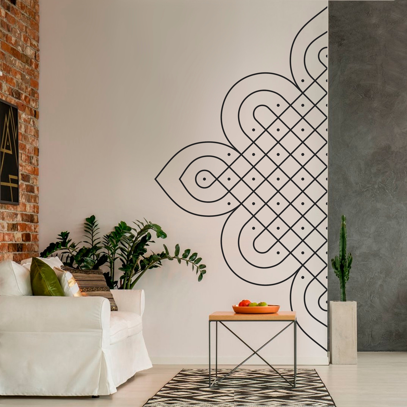 Kolam in Half Wall Sticker Wall Decal Decor for Home Etsy
