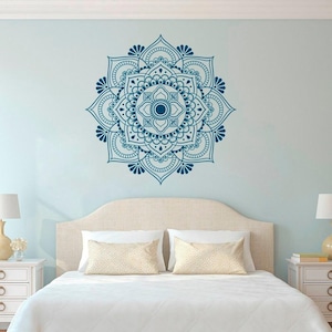 Muursticker mandala - boho muurtattoo voor meditatie - yoga sticker zen muurkunst - Indiaas decor - ontwerp 009