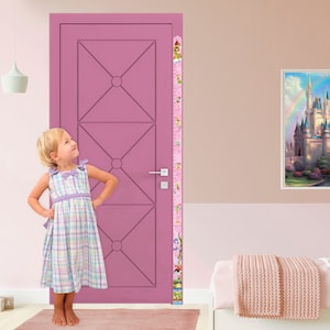 Messlatte kleine Prinzessin, personalisierter Name, bunte Messlatte, kleine Fee, Aufkleber für Kinder