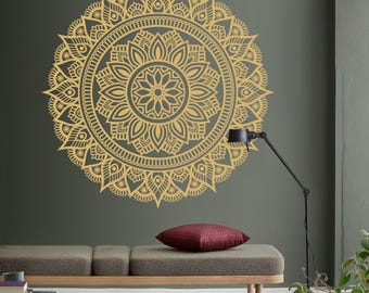 Mandala Wall Decal - Boho Wall Tattoo for Meditation - Yoga Sticker Zen Wall Art - Indian Decor - Design 130