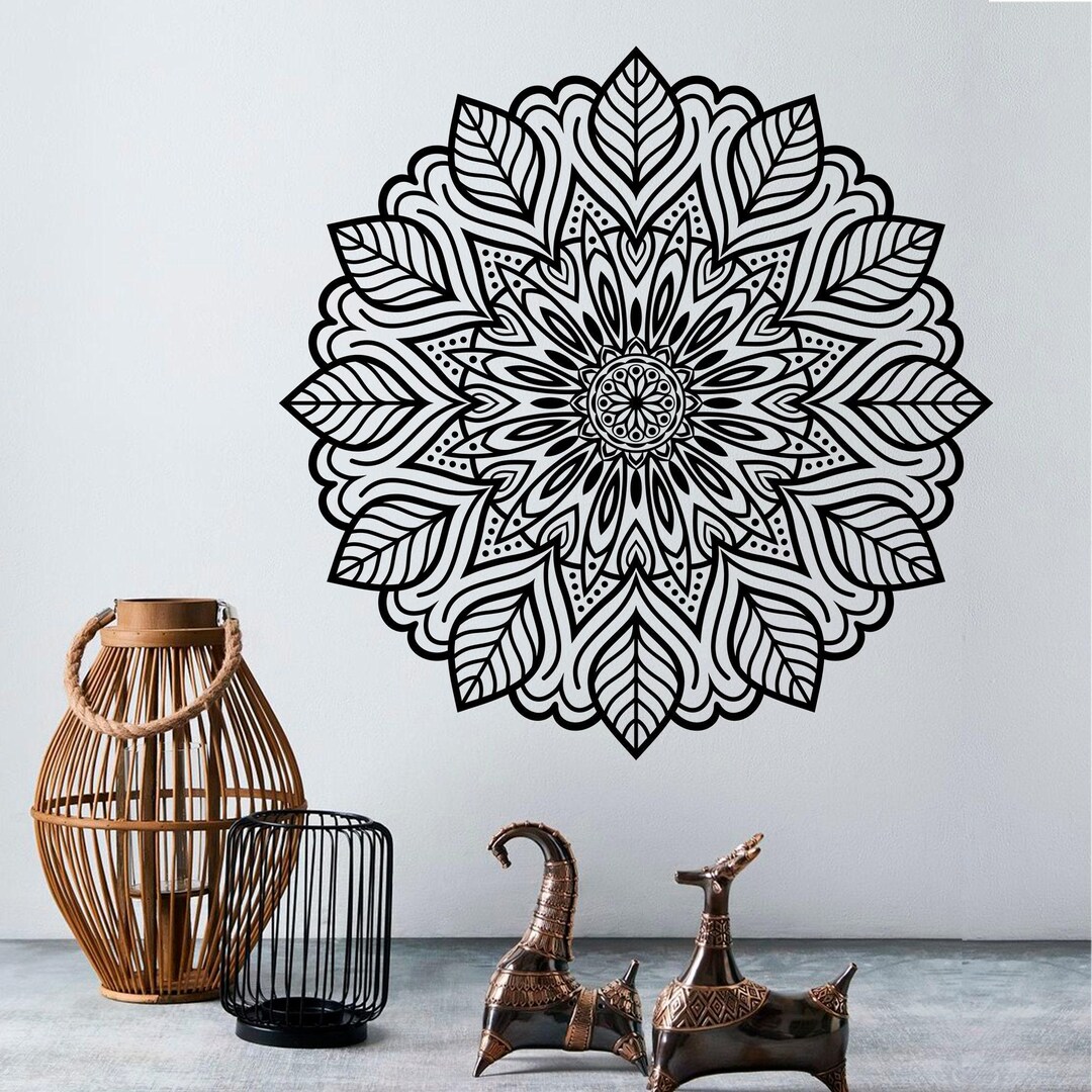 Mandala Wall Decal - Boho Wall Tattoo for Meditation - Yoga Sticker Zen ...