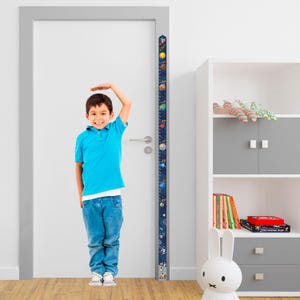 Personalized Growth Chart Wall Sticker - Colorful Cosmos Height Chart for Kids with Planet Names
