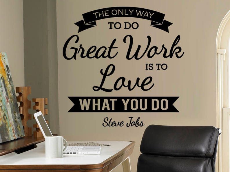 Wall Art Removable Vinyl Sticker Great Work Decor for Office Studio Wall Decal Wall Sticker Quote Steve Jobs