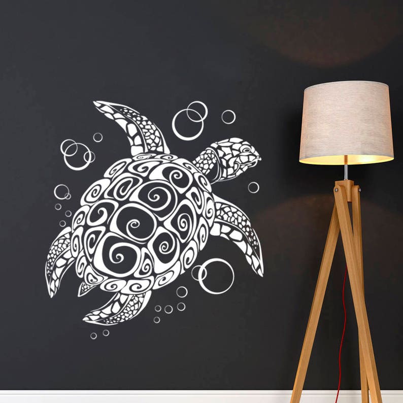 Turtle Wall Sticker Abstract Turtle Wall Decal Home Decor Etsy
