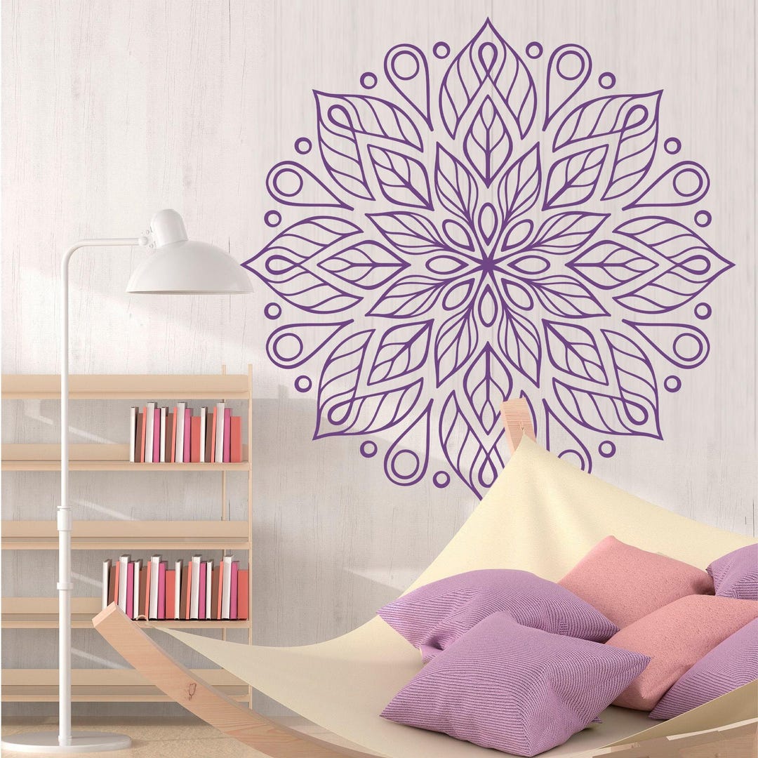 Mandala Wall Decal - Boho Wall Tattoo for Meditation - Yoga Sticker Zen ...