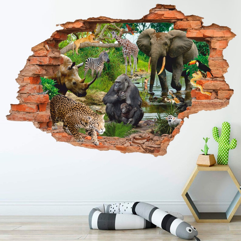 Wild Natural Wall Sticker Jungle Wall Decal Wall Decor Etsy