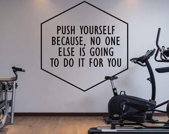 Calcomanía de pared para fitness - Arte mural motivacional para gimnasio, decoración energética para entrenamiento - 03