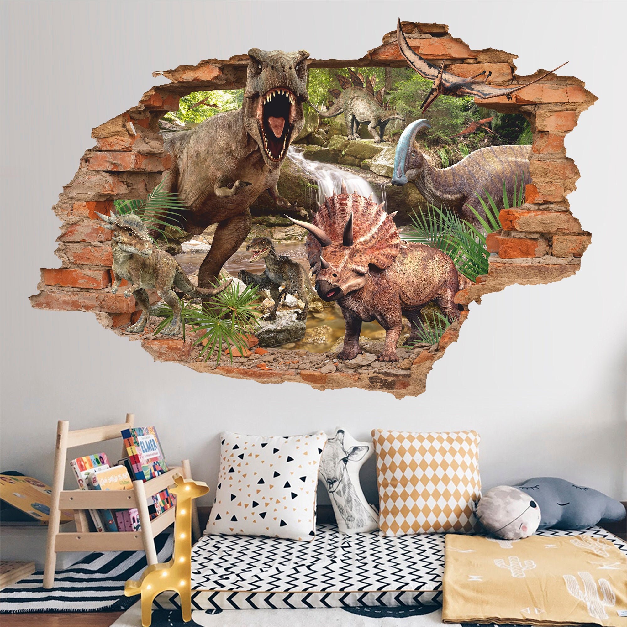 Dinosaur Wall Sticker Dinosaur World Wall Decal Tyrannosaur Etsy