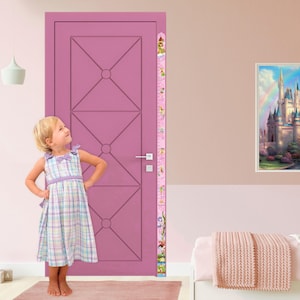 Personalized Little Princess Growth Chart Wall Sticker - Colorful Fairy Height Chart for Kids
