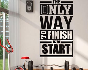 Calcomanía de pared para fitness - Arte motivacional para gimnasio y energía - Decoración para entrenar - 09