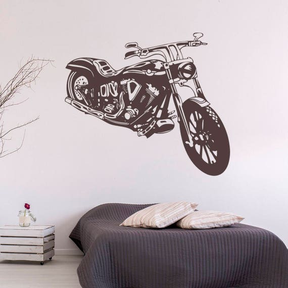 Harley Davidson Wall Sticker Motorcycle Wall Decal Decor Etsy