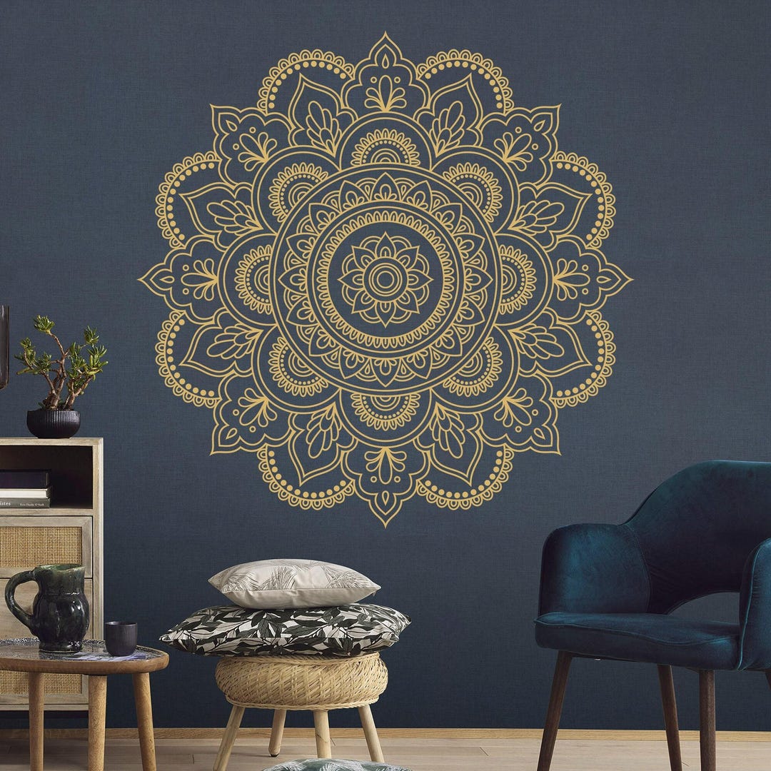 Mandala Wall Decal - Boho Wall Tattoo for Meditation - Yoga Sticker Zen ...