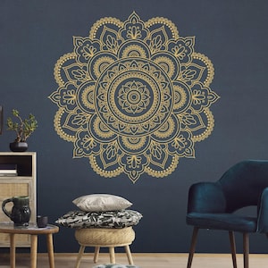 Muursticker mandala - boho muurtattoo voor meditatie - yoga sticker zen muurkunst - Indiaas decor - ontwerp 136