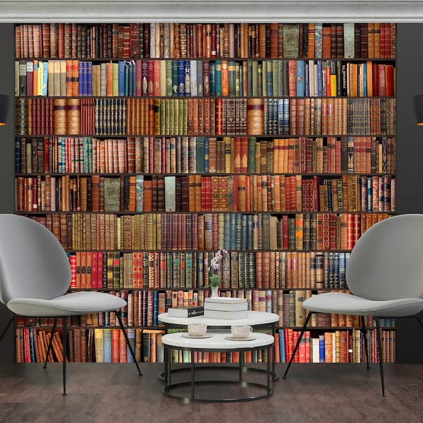 Old Books Wallpaper, Library Wall Mural, A lot of books, Decor from Books, Custom Size, Artworks, Wall Art