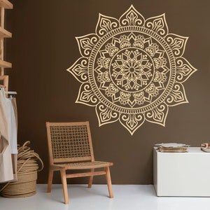 Mandala Wall Sticker, Wall Decal, Decor, Boho, Hippie, Zen, Indian, Removable Vinyl Sticker for Meditation, Yoga, Wall Art 128