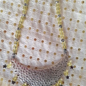 Vintage Collier Plastron Multicolore Strass – Tour De Cou Breloques Argenté Vieilli
