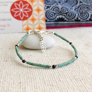 Ethnic bracelet with fine stones, Turquoise, Lapis Lazuli - Nepalmashop Collection