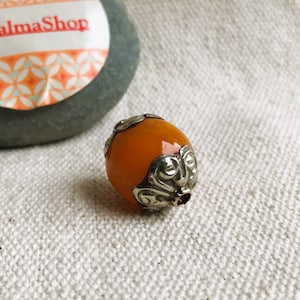Bernstein ethnische Perle-Perle von Nepal Tibet-Welthandwerk-Perle der Welt-Nepalmashop