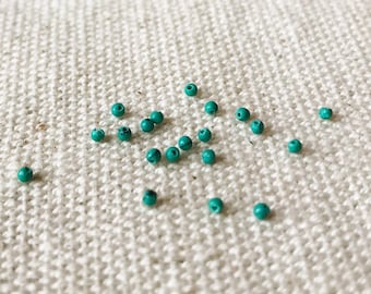 Lot de 20 petites perles Turquoise- Très petites 1.5 mm