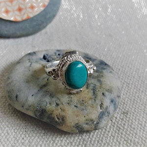 Ethnic Turquoise Ring - Ethnic Stone Jewelry - Nepal Tibet - Nepalmashop - Nature Zen