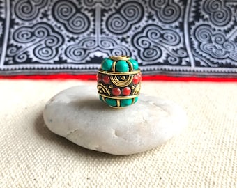 Perle traditionnelle du Népal Tibet-Pierres Turquoise Corail-Perle du Monde-Nepalmashop