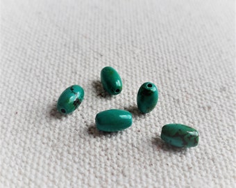 Set of 5 Ethnic Turquoise Beads-Stone Beads-Nepal Tibet