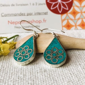 Himalayan Earrings - Turquoise Jewelry - World Jewelry - Neplamashop