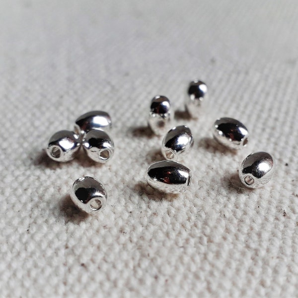 Lot de 15 Perles Olive en métal argent-Perles Création-Perle du Monde