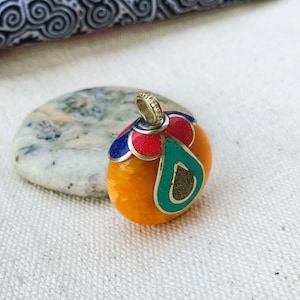 Nepalese Ethnic Pendant-World Jewelry-Turquoise Lapis Coral