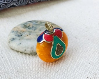 Nepalese Ethnic Pendant-World Jewelry-Turquoise Lapis Coral