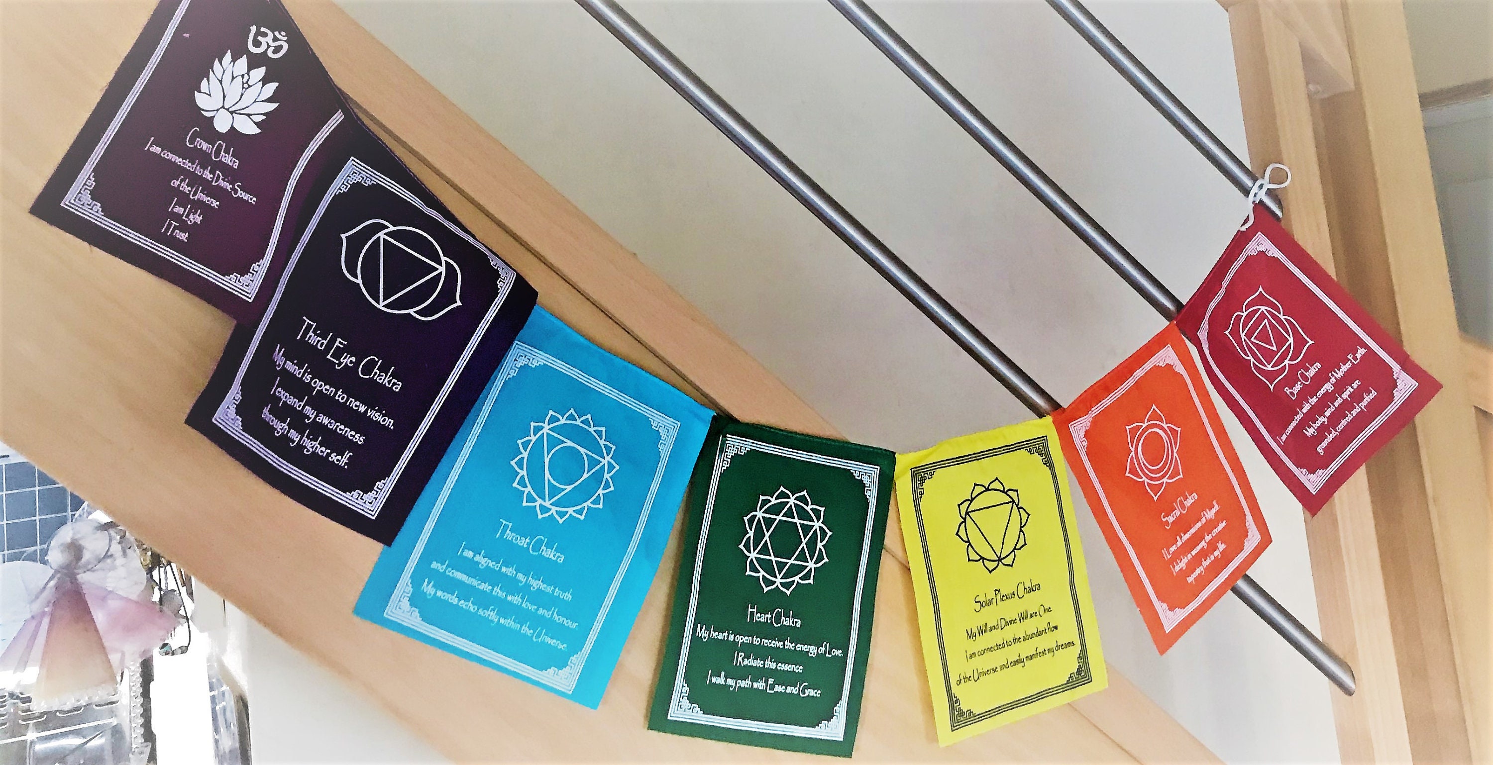 7 Chakra Flags - Nepalese Handicrafts - Zen Yoga Decoration