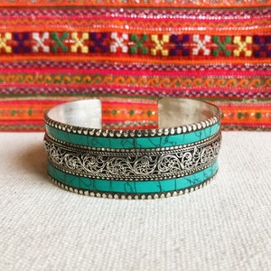 Cuff bracelet Turquoise blue Nepal image 2