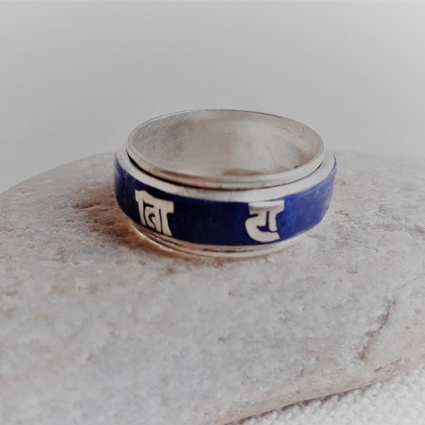 Bague Anneau Ethnique-Népal Tibet-Anneau Lapis Lazuli-Bijoux Homme et Femme