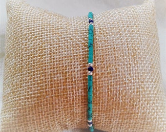 Ethnic bracelet with fine stones Turquoise Lapis-Collection Nepalmashop