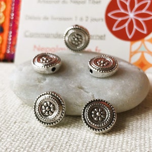 Set of Ethnic Beads - Beads of the World - Flat Silver Beads
