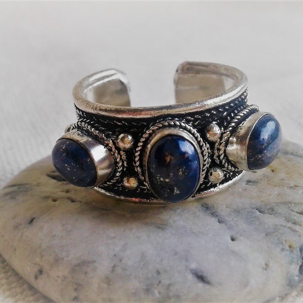 Ethnic ring Lapis Lazuli-ring Népal-Tibet-Bohème-Ethnic jewel